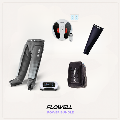 Flowell: Flowell power bundle with electronic devices and accessories on a white background