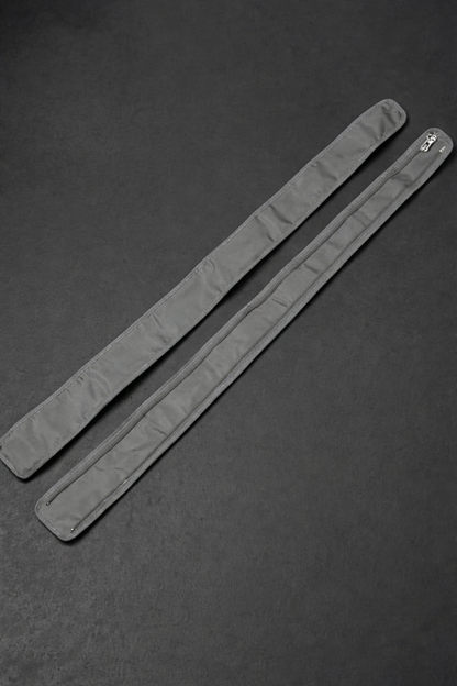 Flowell: Two gray straps on a dark gray background