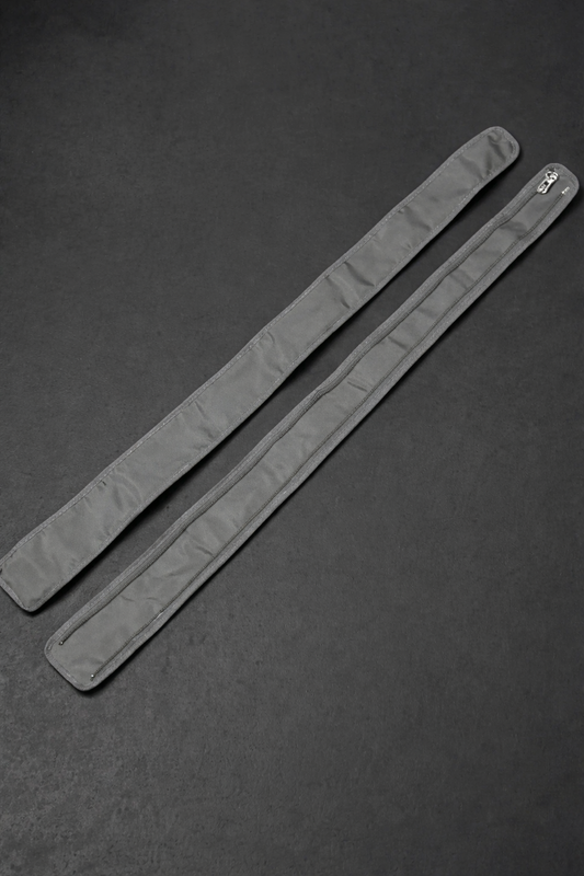 Flowell: Two gray straps on a dark gray background